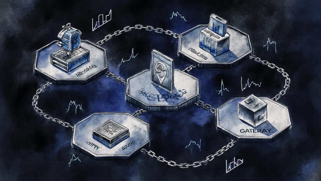 Modular toolkit of top NFT platforms connected to a secure wallet core.