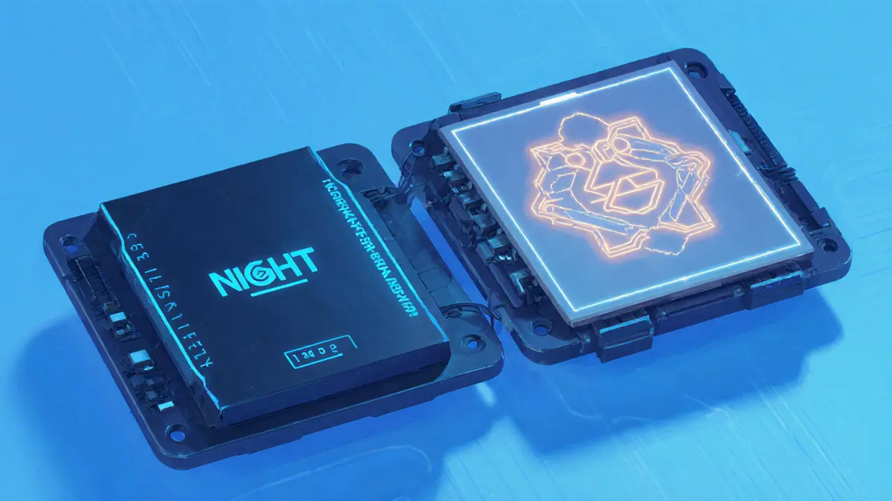 Sketch of a dual‑module device showing NIGHT and DUST token modules side by side.