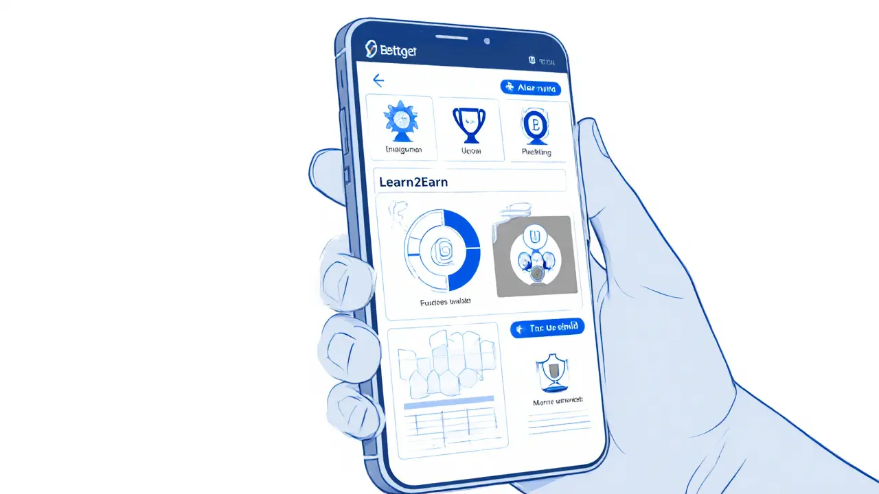 Sketch of a smartphone app screen showing U Coin reward icons and progress rings.