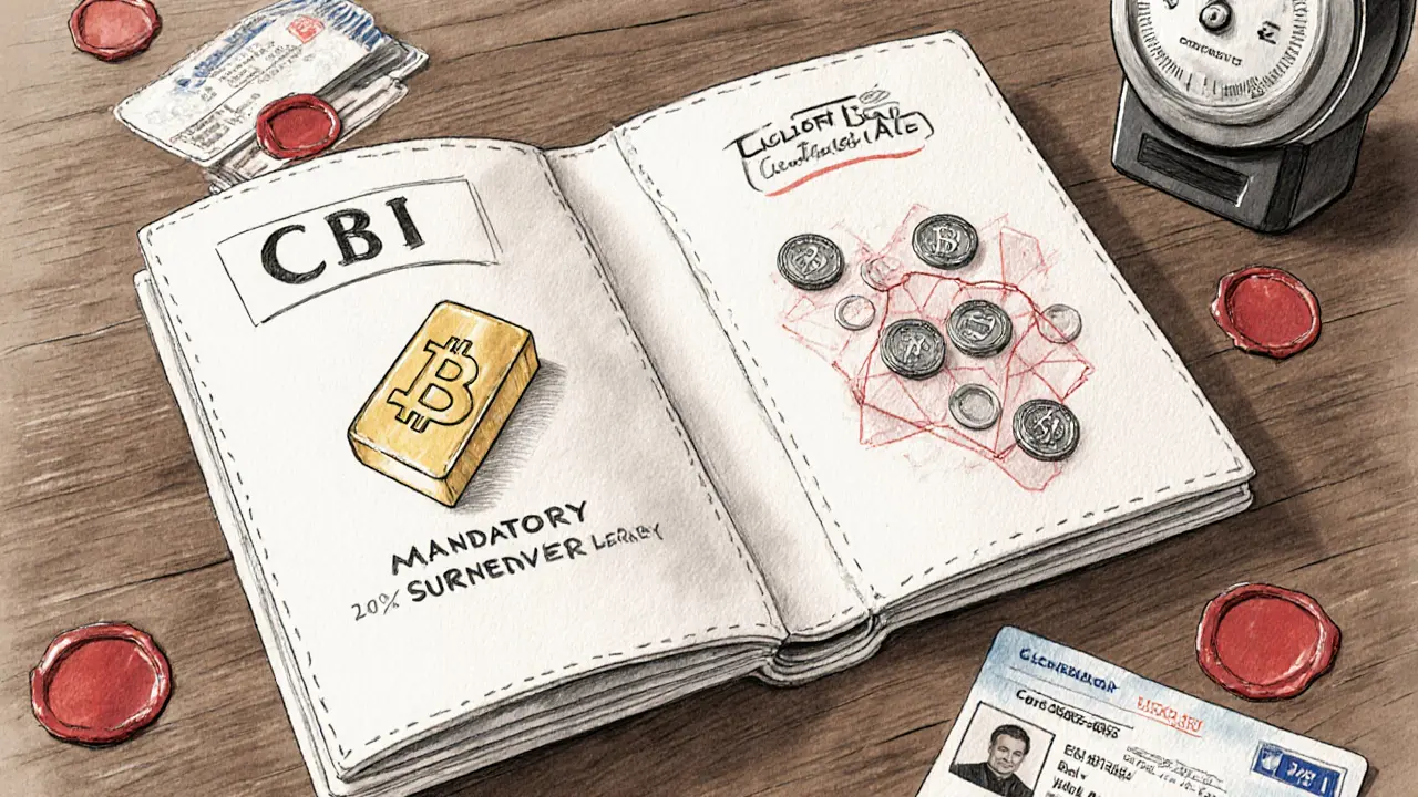 Dual-compartment wallet design showing 30% state takeover and 70% licensed sale.