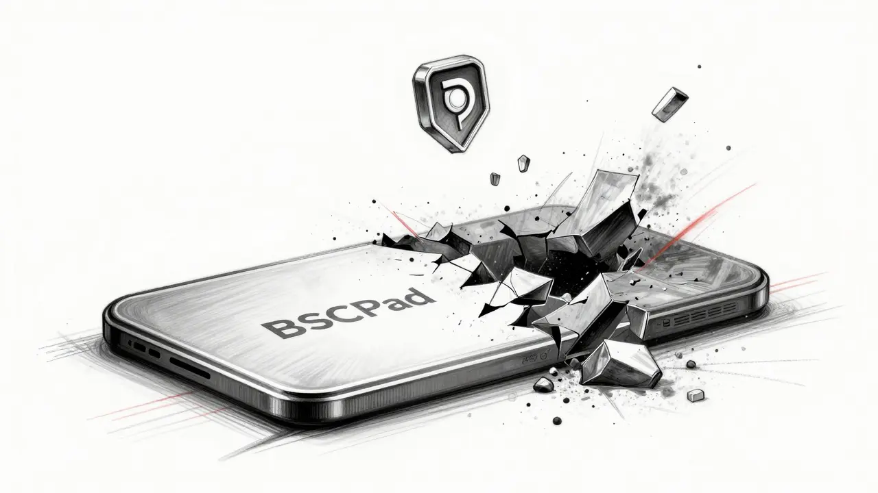 Collapsing launchpad platform with a drifting token and no utility connections