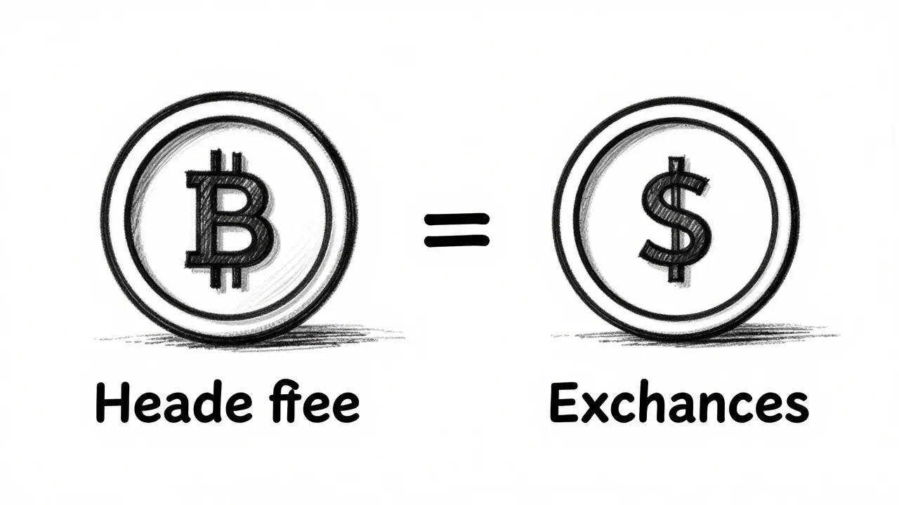 Comparative sketch of fee structures between two exchange devices.