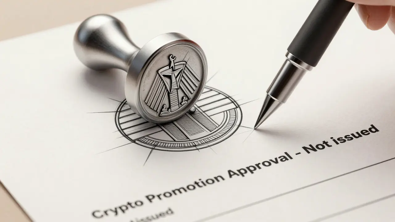 Government seal stamped over blockchain diagram with blank license form, drawn in precise isometric sketch.