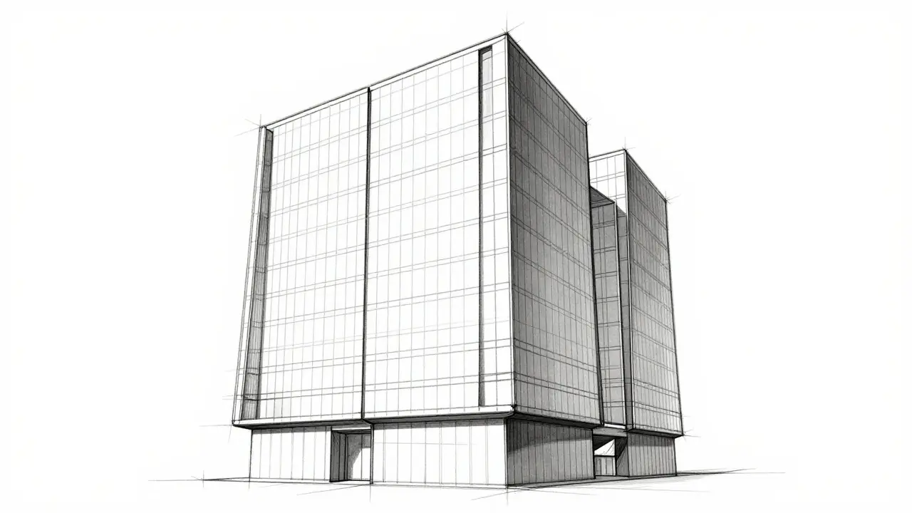 Skyscraper model with Hard Surface UV mapping