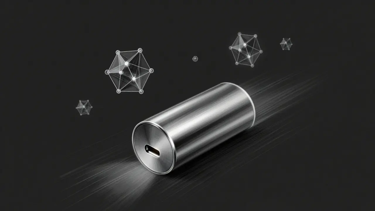 Sleek metallic wallet transferring crypto to a hidden terminal, depicted as a wireframe design