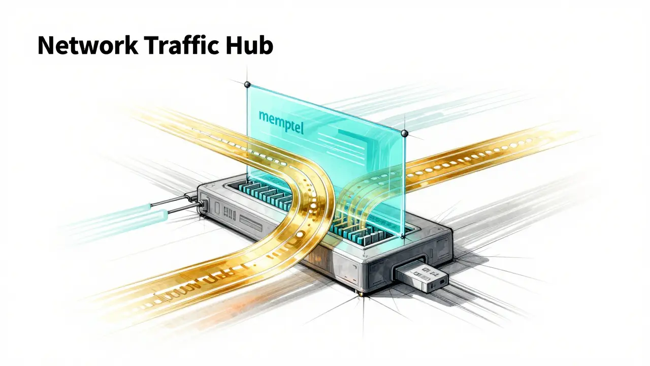 Conceptual design sketch of a digital transaction hub showing high and low fee streams.
