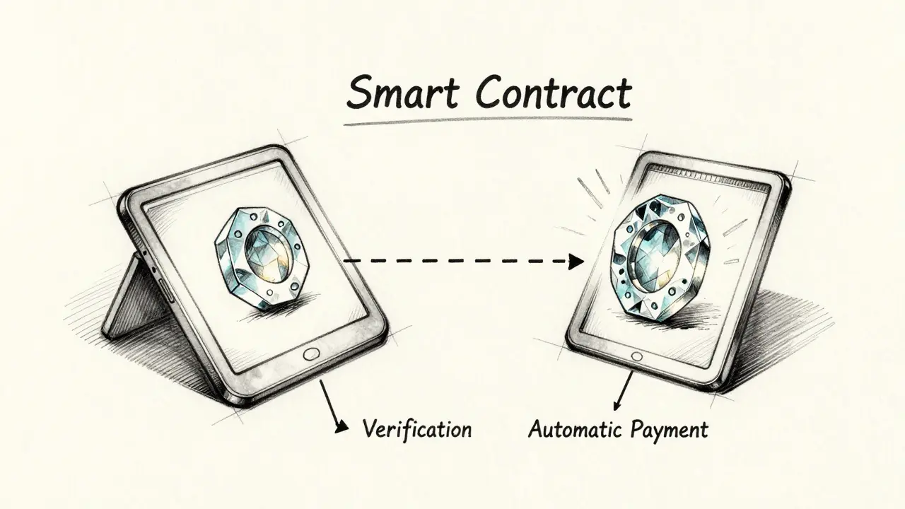Technical design sketch of a smart contract process for digital advertising rewards.
