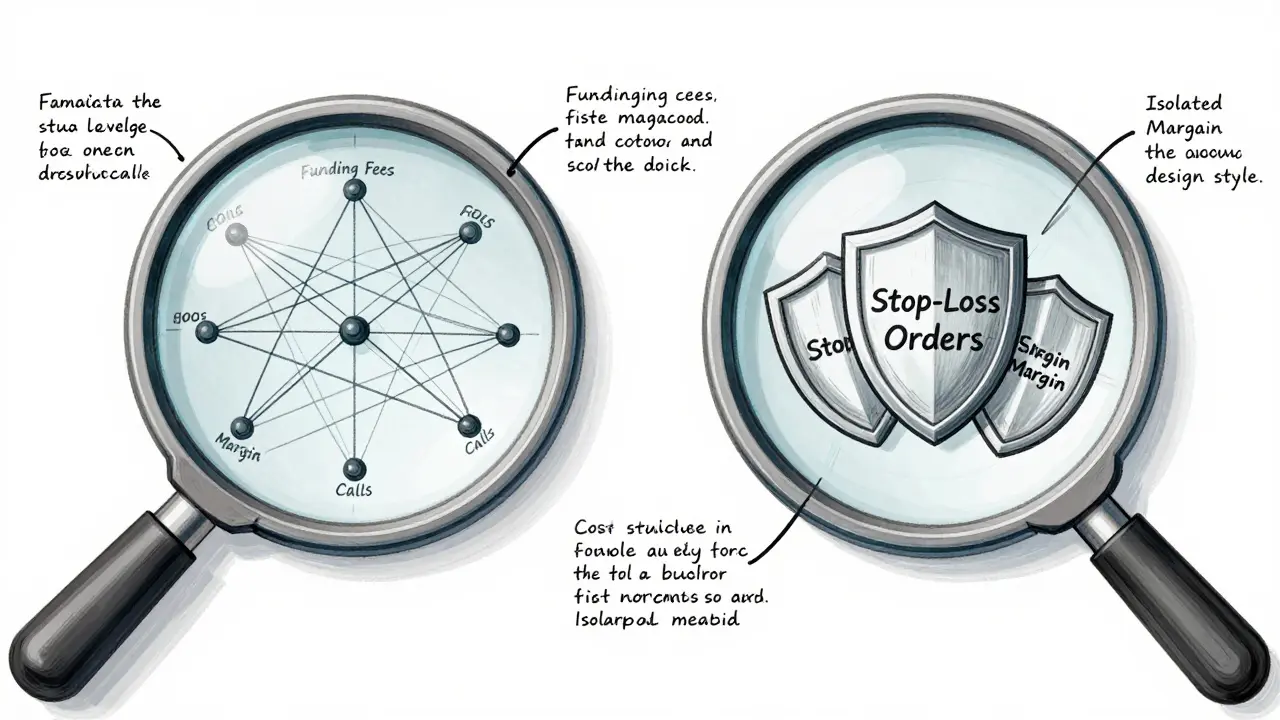 Comparative sketch of leverage risks and margin management tools