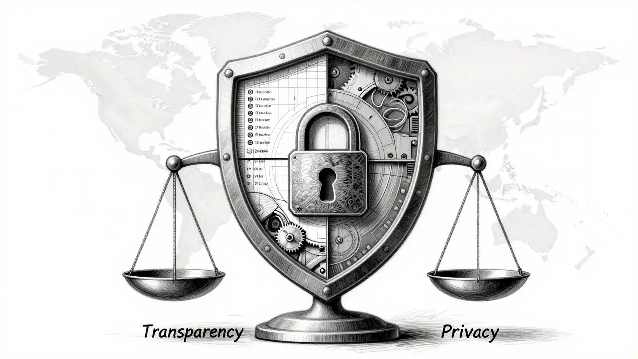 Design sketch illustrating exchange security shields and regulatory maps.