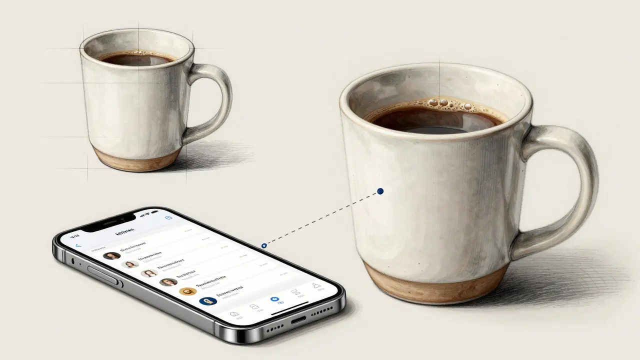 Design sketch of coffee purchase via Lightning Network