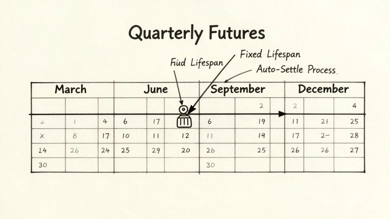Design sketch of quarterly futures with fixed expiration dates
