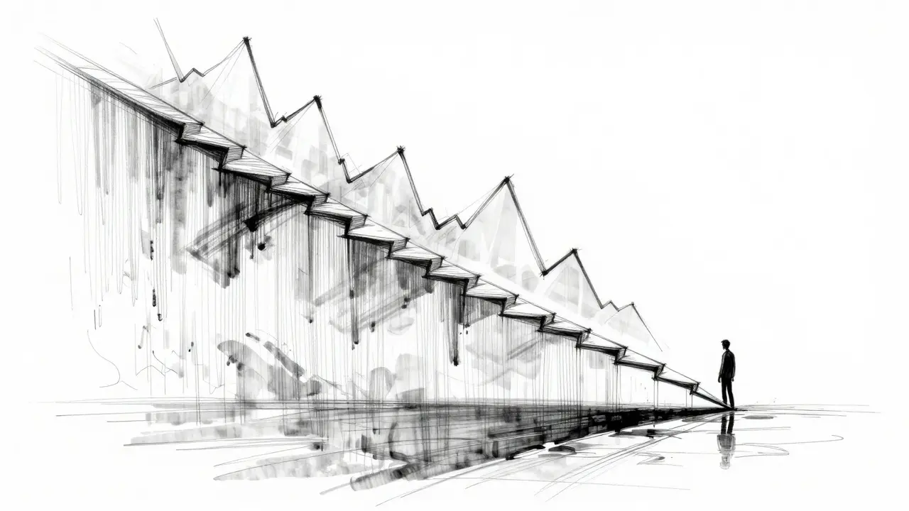 Illustrative sketch depicting price drop and liquidity risks