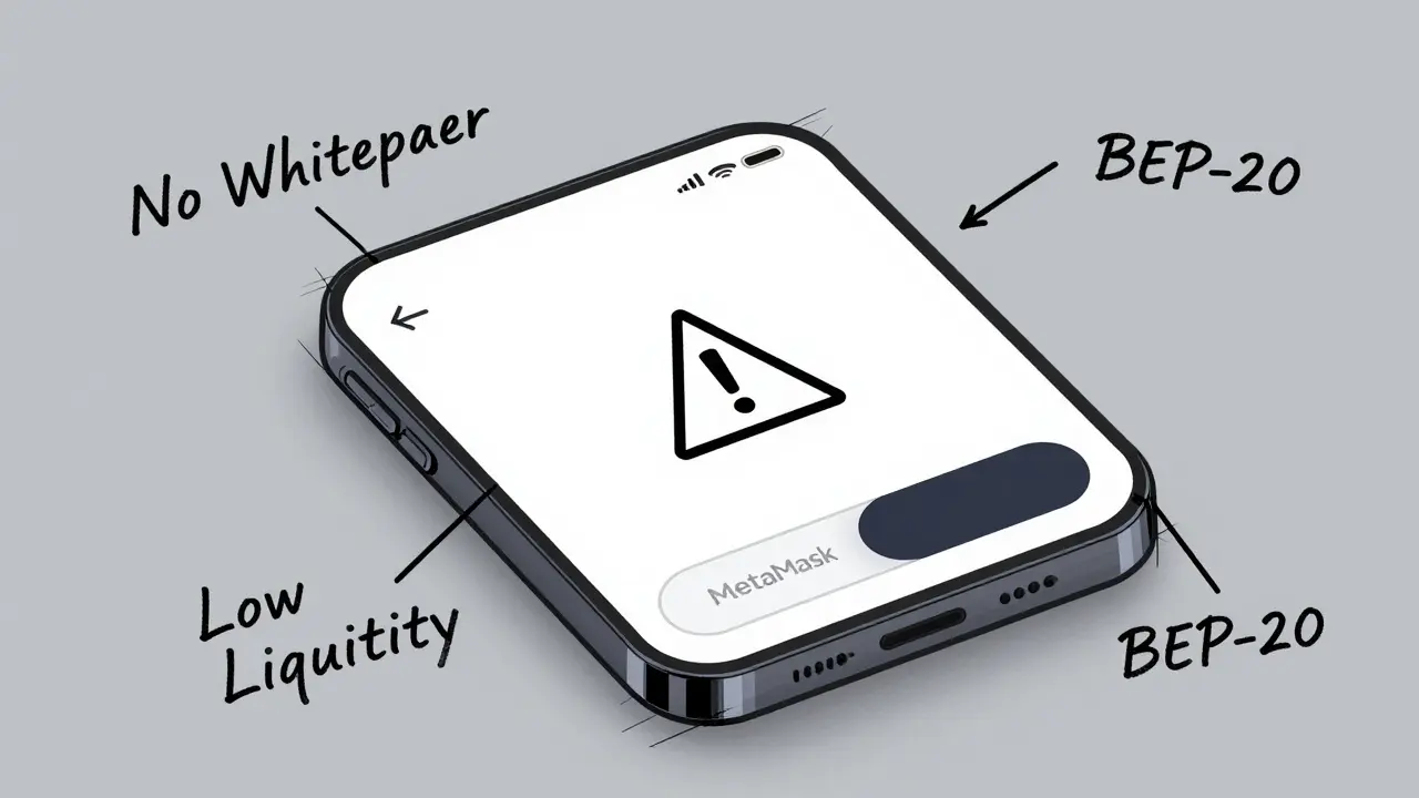 Product design sketch of a crypto wallet with risk warning icons