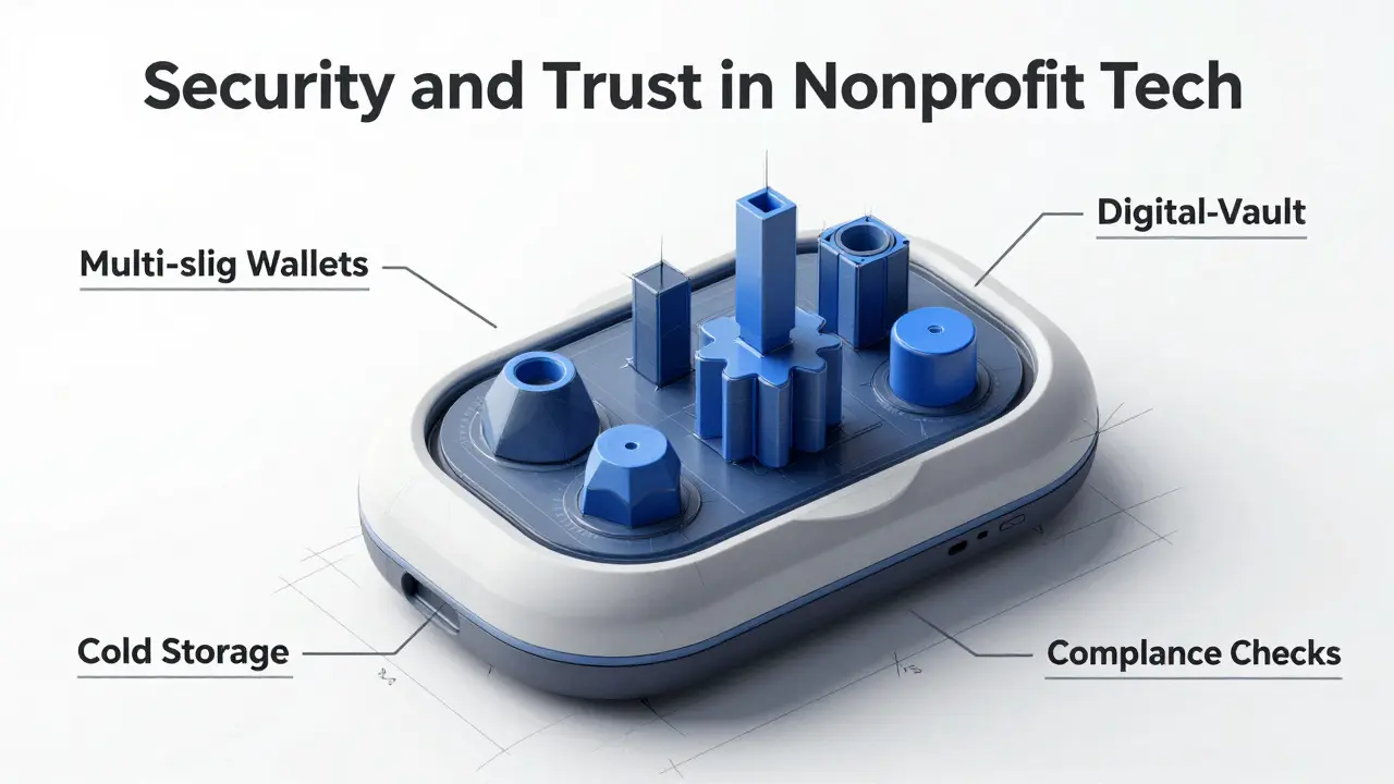 Product sketch of secure digital vault for nonprofit compliance