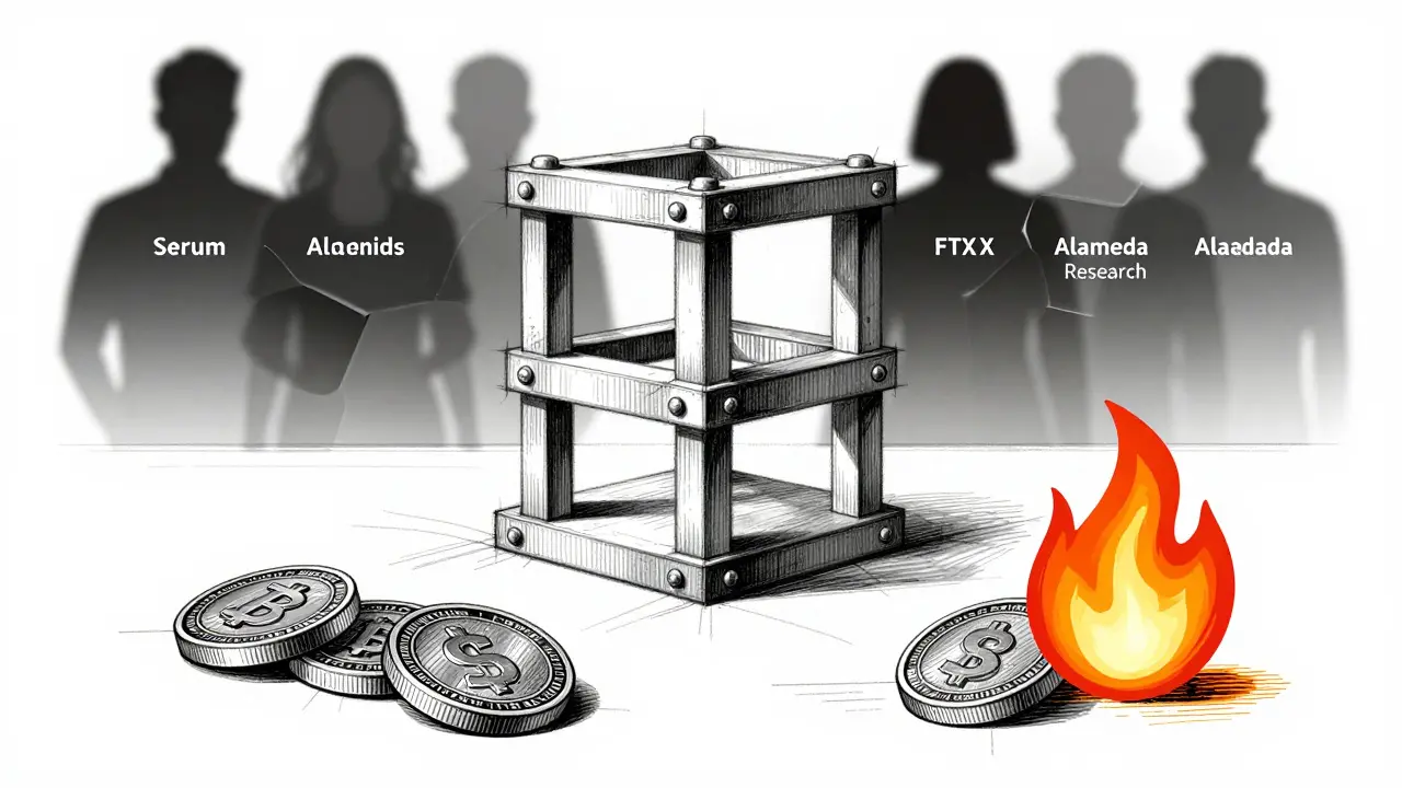 Design sketch showing SRM token burn and independent protocol