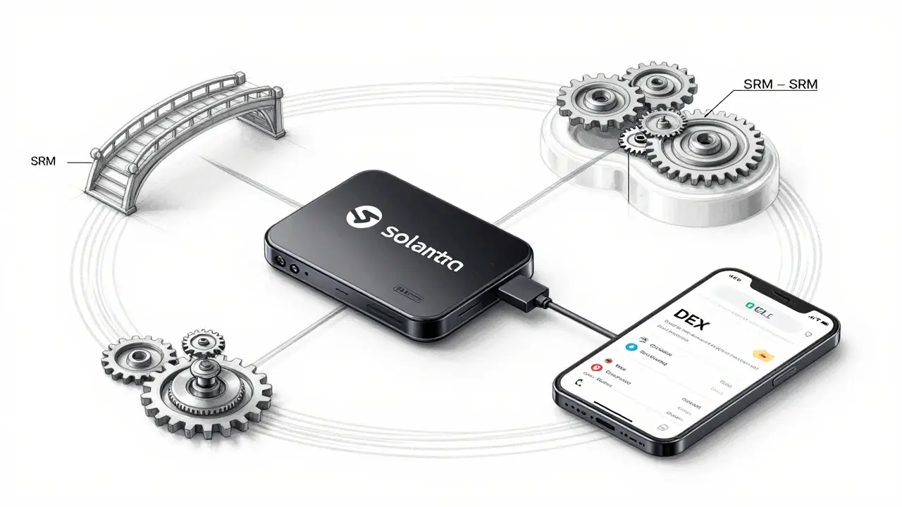 Sketch of crypto wallet and trading tools for SRM usage