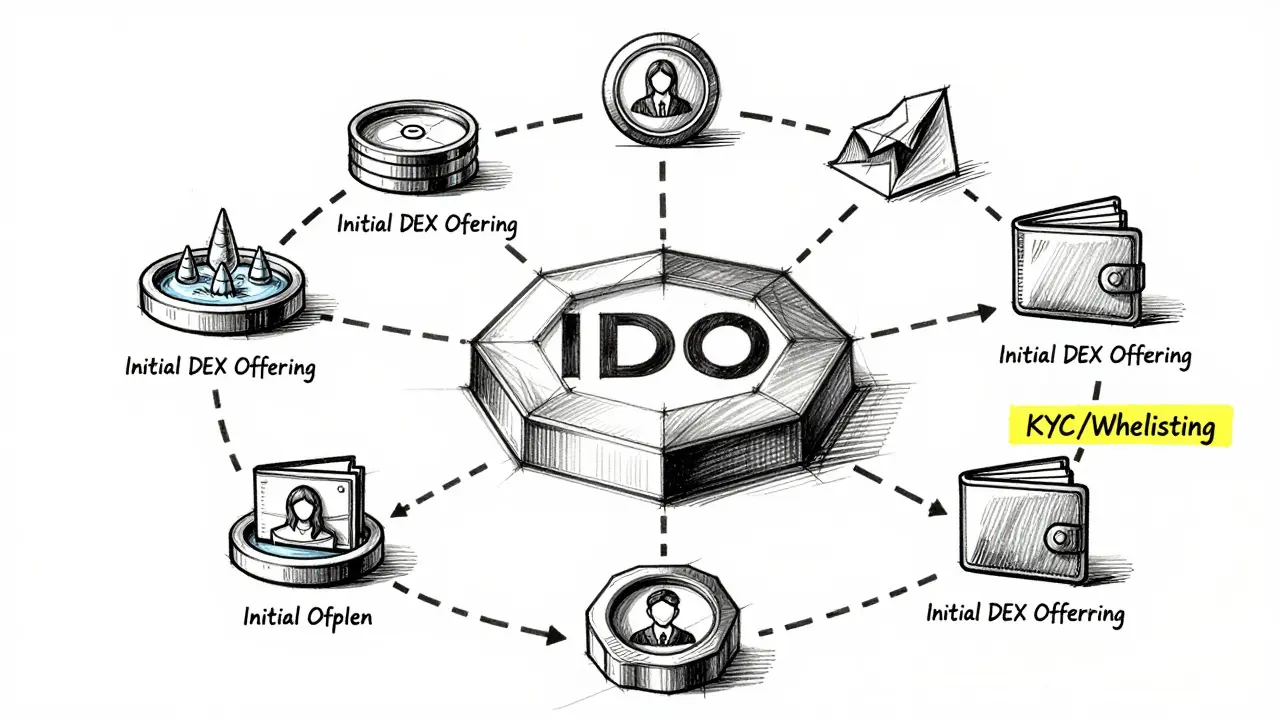 Technical sketch of IDO smart contract workflow