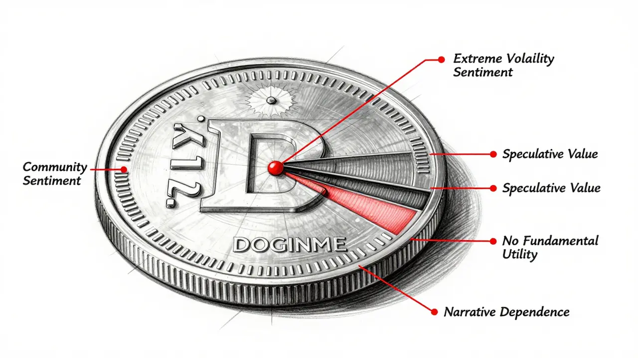 Technical sketch showing DOGINME tokenomics and supply risks