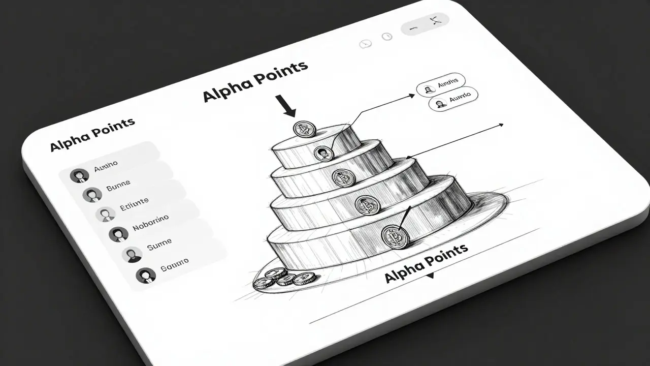 Design schematic illustrating crypto airdrop points and user tiers