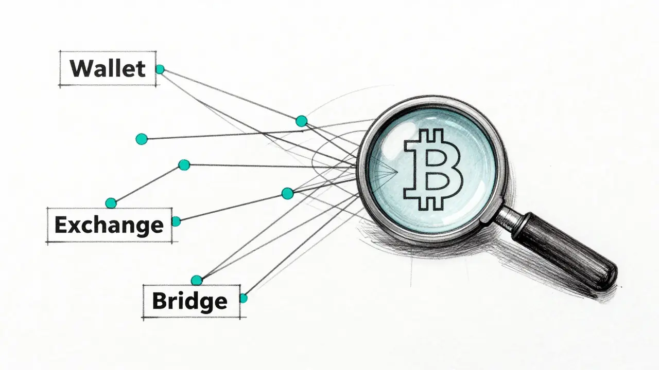 Design sketch illustrating blockchain transaction tracing tools