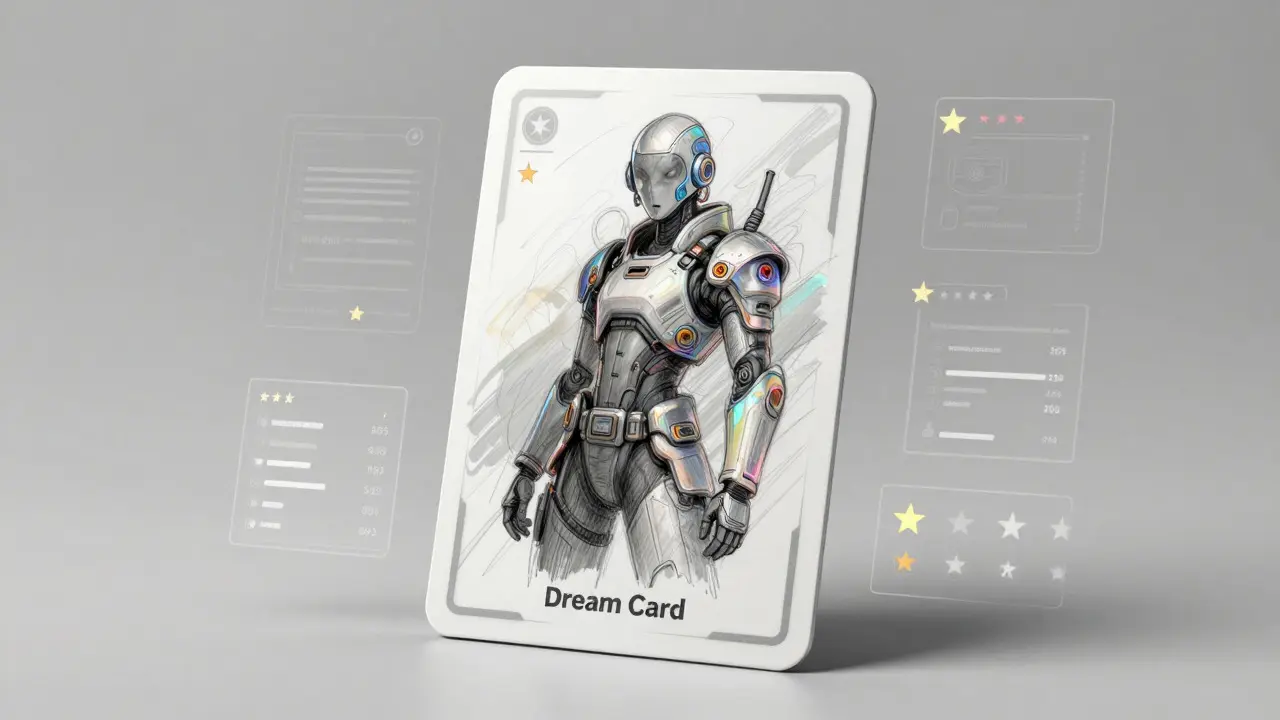 Design sketch of a futuristic Dream Card NFT