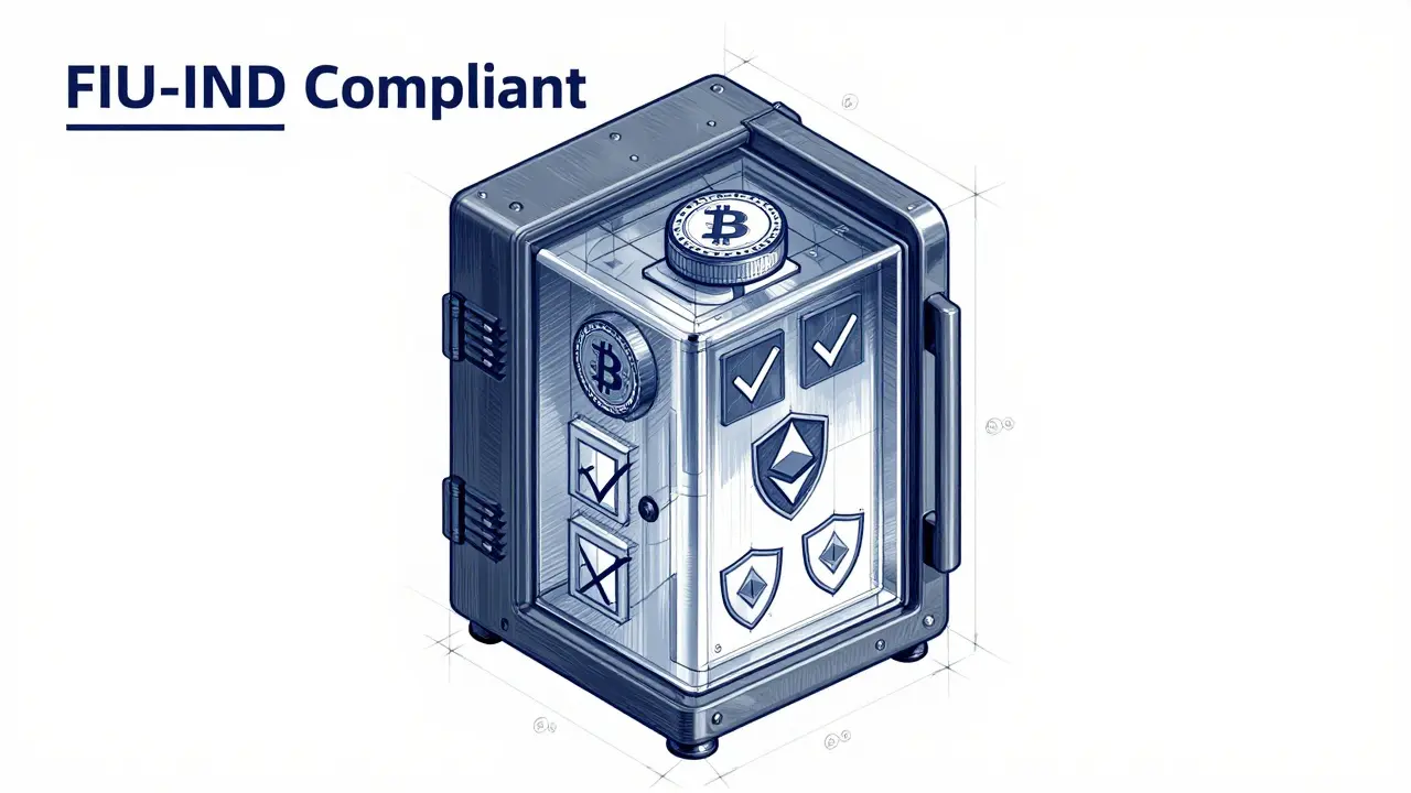 Design sketch of a secure vault holding compliant crypto assets