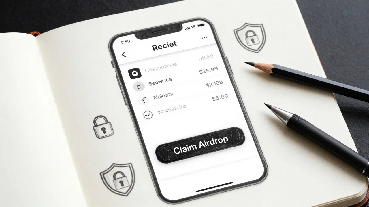 Sketch of a secure crypto wallet app interface