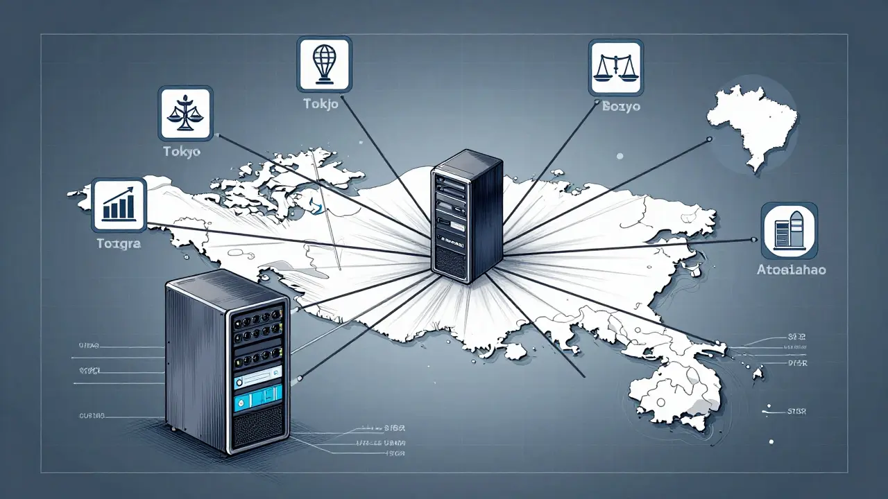Sketch showing Singapore's regulatory reach extending globally