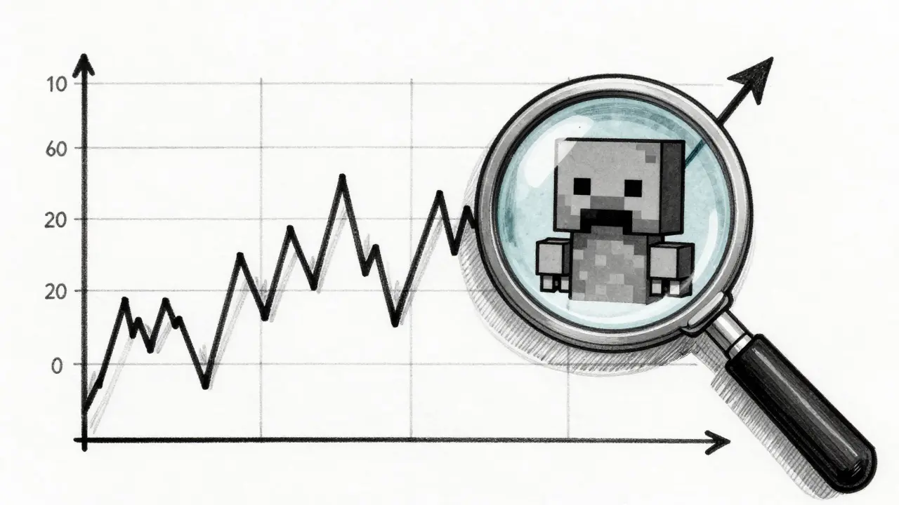 Technical sketch of volatile price chart and retro game analysis