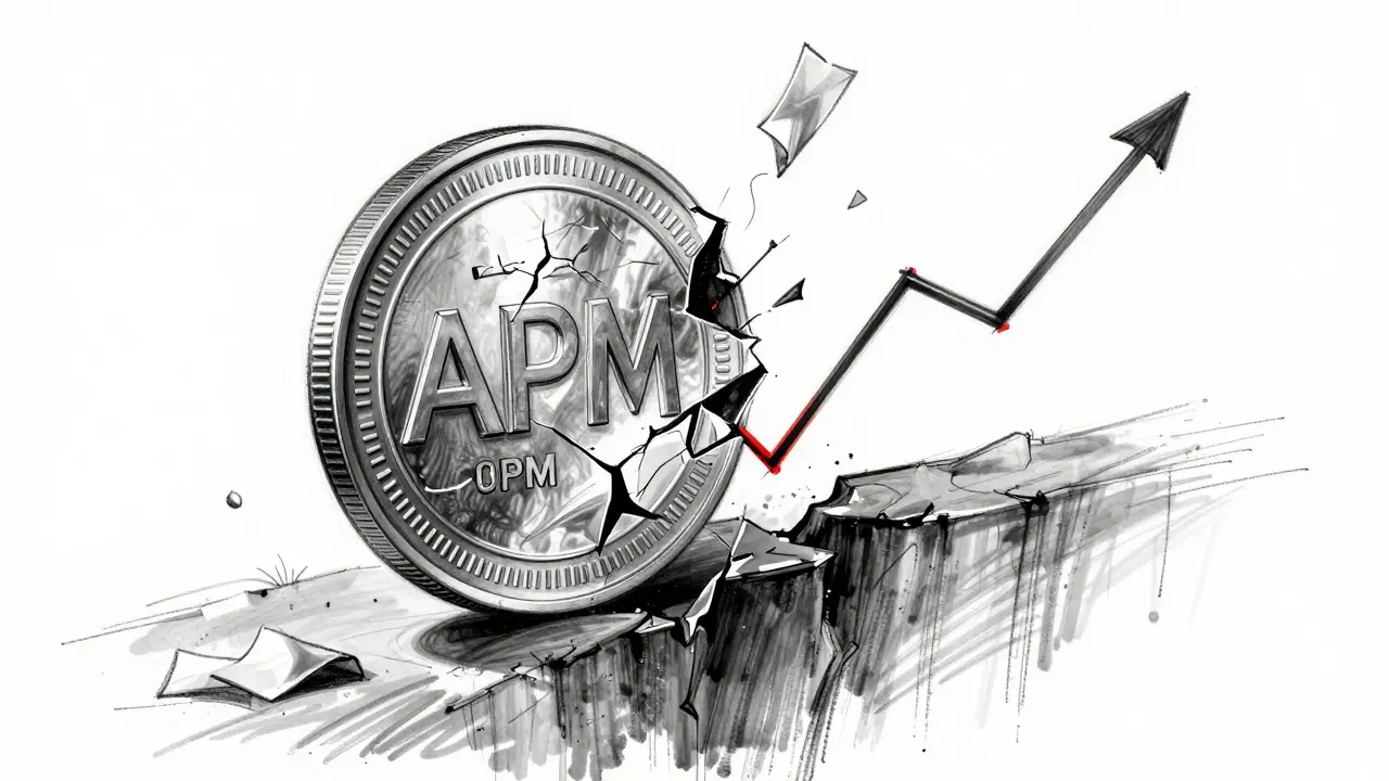 Conceptual sketch of a cracking coin showing volatility