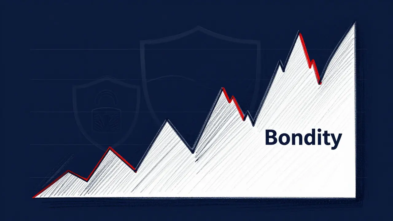 Design sketch illustrating bond volatility and custody security concepts