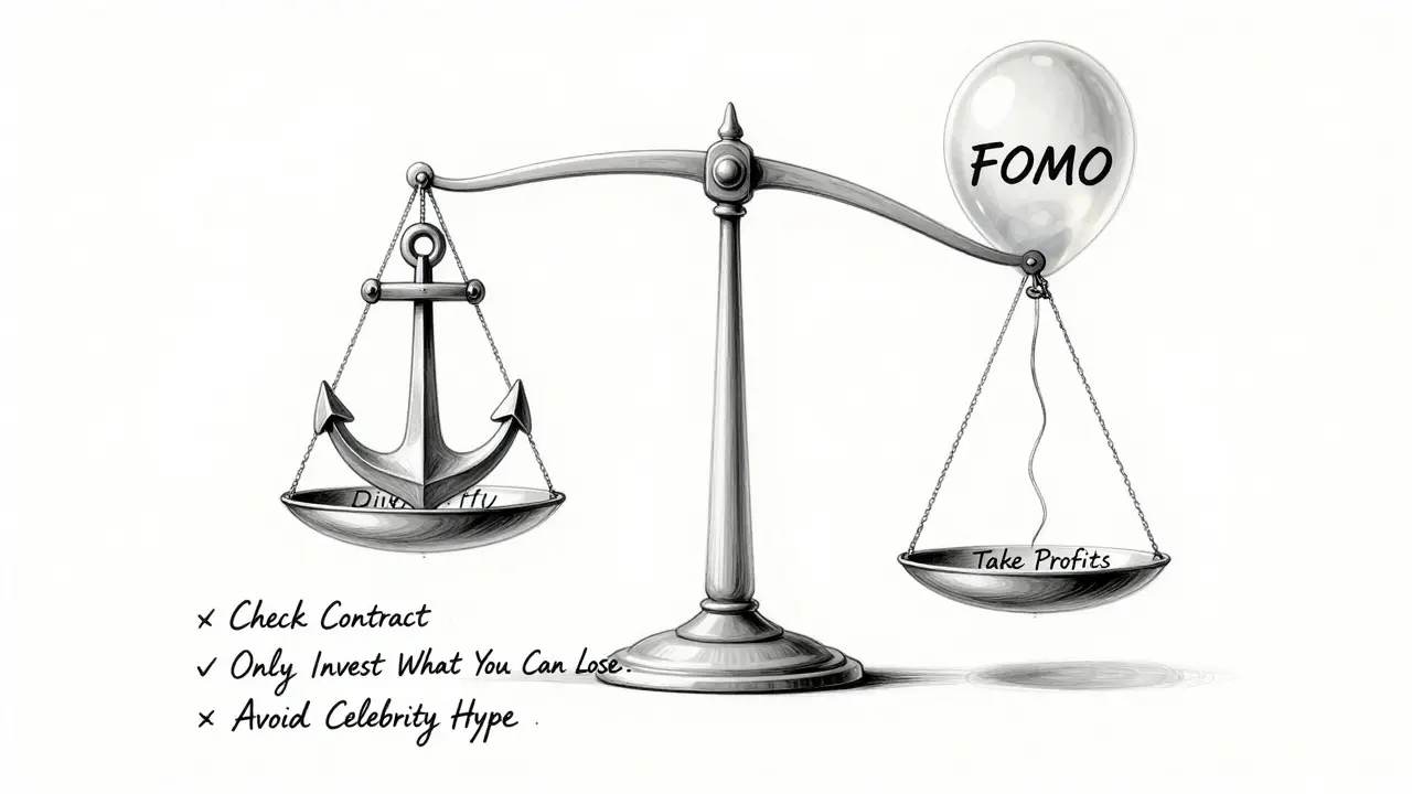Illustrated sketch of investment risk management balance