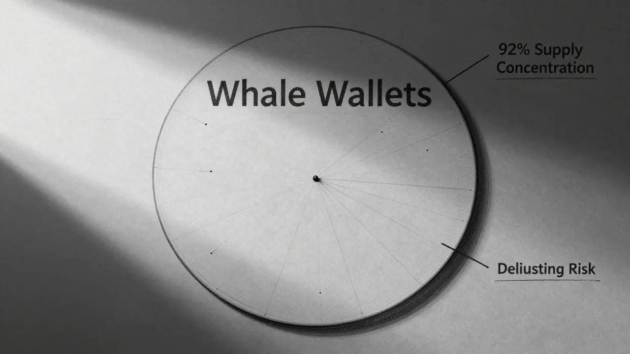 Illustration of whale wallets dominating TINU token supply