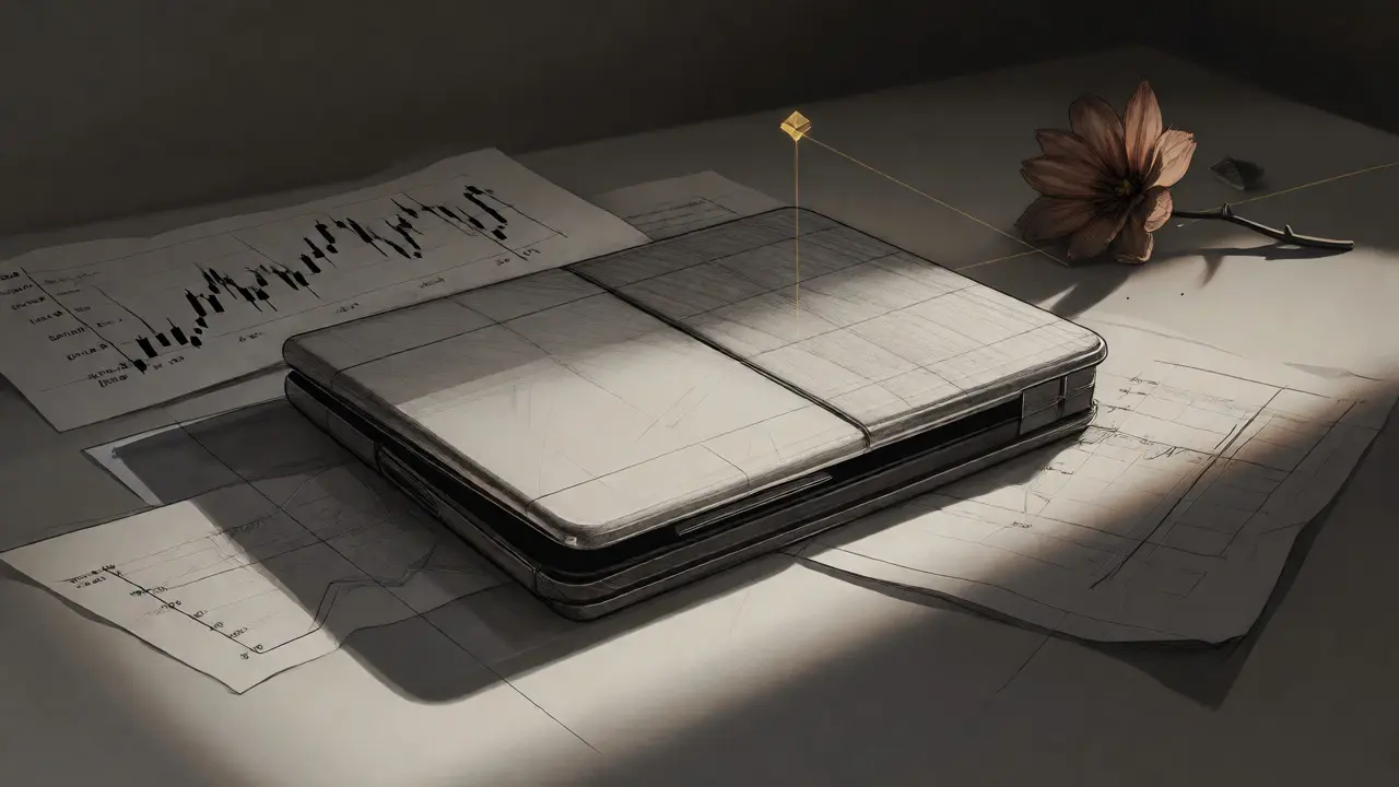 Closed device and wilted flower sketch symbolizing exchange shutdown
